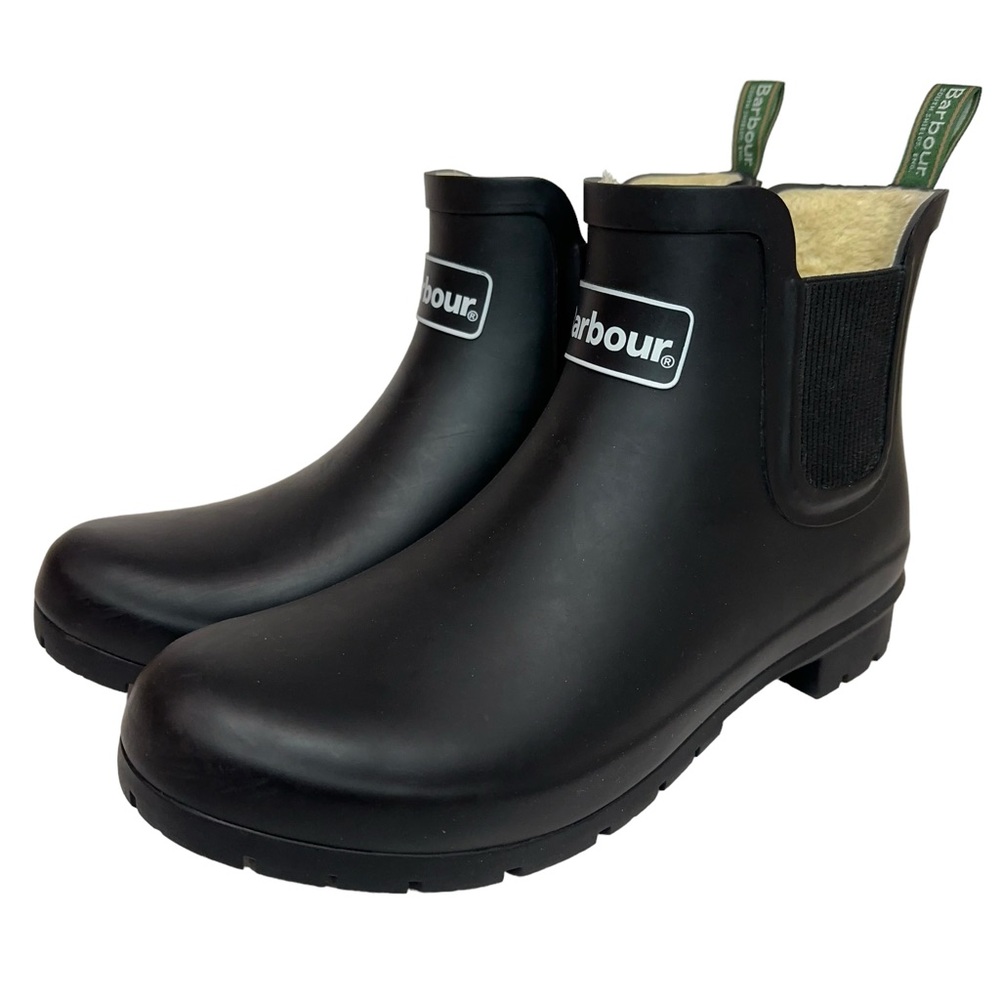 Barbour Speyside Chelsea Rubber Rain Boots Black Womens Size UK 8 US 10 EUR 41